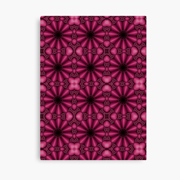 dark pink fractal mandala flowers with 3d petals Canvas Print