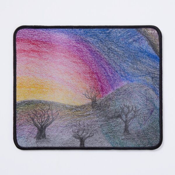 Item preview, Rainbow sky winter trees landscape designed and sold by Rebekah Gavra.