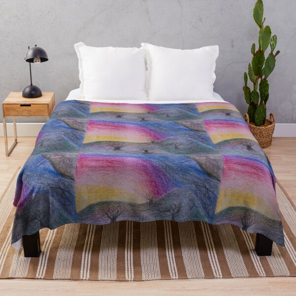 Item preview, Rainbow sky winter trees landscape designed and sold by Rebekah Gavra.