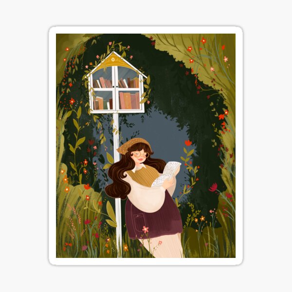 Retro Tiny Library Sticker