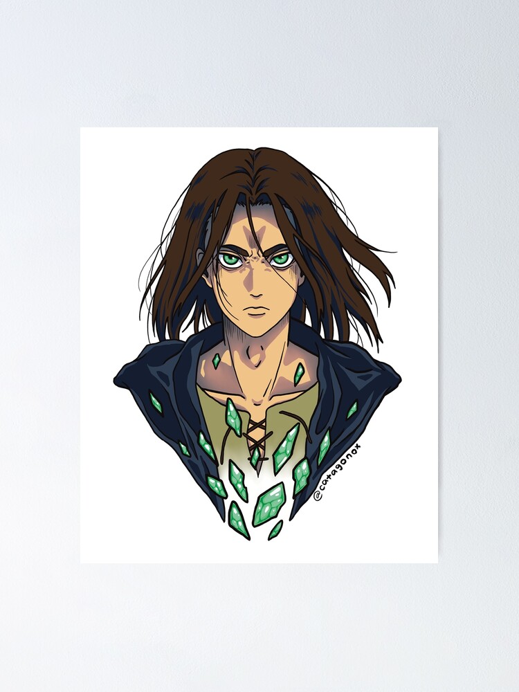 Eren Yeager From Attack On Titan Eren Long Hair Poster For Sale By Catagon Redbubble
