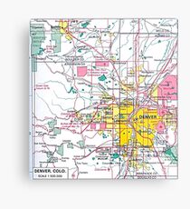 Denver Colorado Map Metal Print