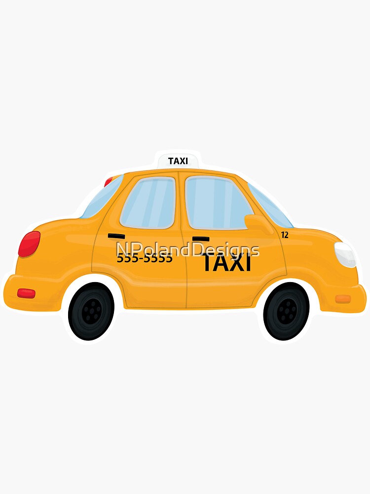 “Cute Taxi Cab Sticker” Sticker by NPolandDesigns | Redbubble