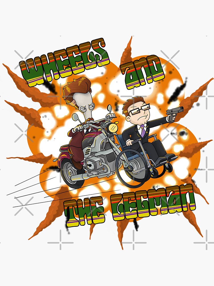 Pegatina «Wheels & The Legman Steve Smith y Roger the Alien American