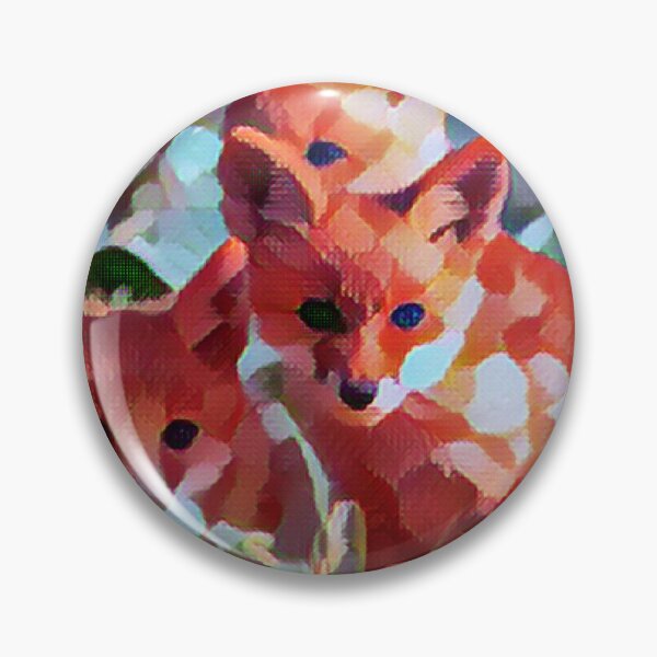 Item preview, Cute fox pups piled up dotted painting designed and sold by Cora Gregory.