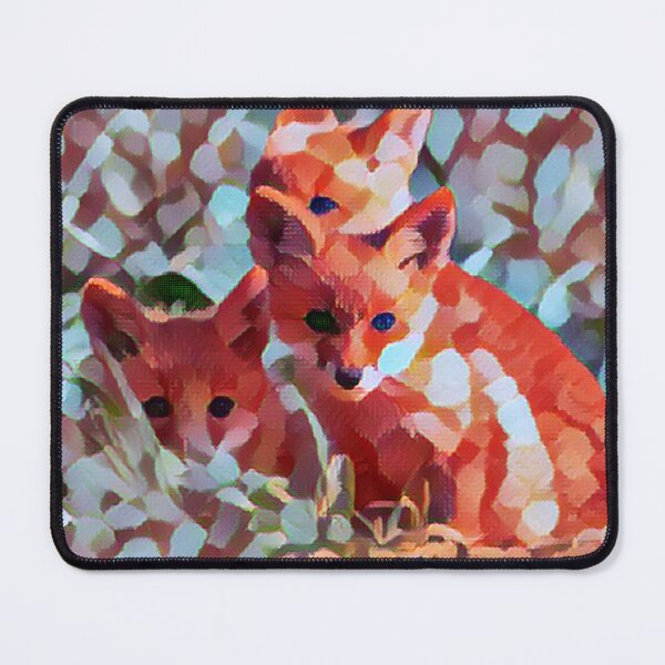 Item preview, Cute fox pups piled up dotted painting designed and sold by Cora Gregory.