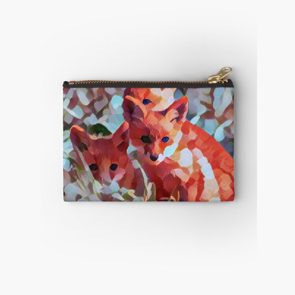 Item preview, Cute fox pups piled up dotted painting designed and sold by Cora Gregory.