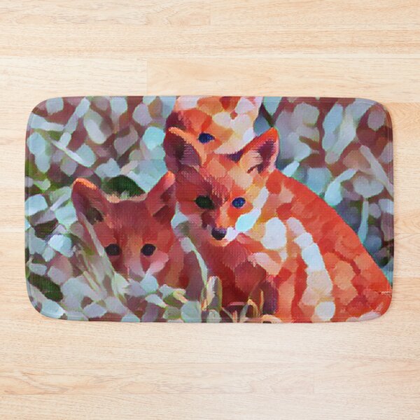 Item preview, Cute fox pups piled up dotted painting designed and sold by Cora Gregory.