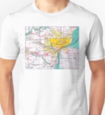 Detroit Michigan Map Unisex T-Shirt