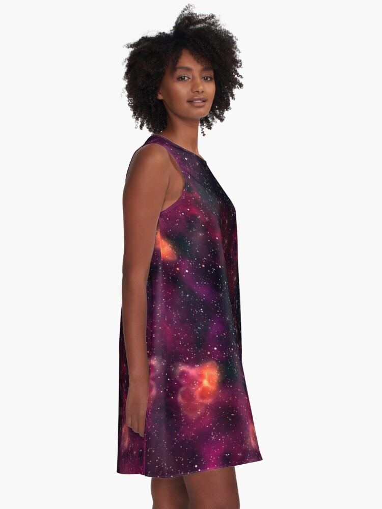 Alternate view of Blood Orchid Galaxy A-Line Dress
