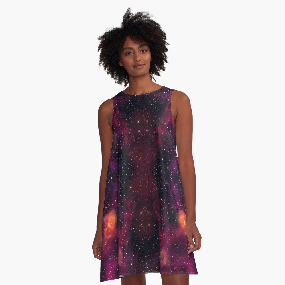 Blood Orchid Galaxy A-Line Dress