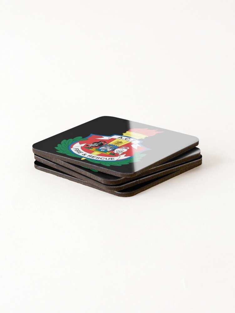 Thumbnail 4 of 5, Coasters (Set of 4), ACT Fire & Rescue - logo designed and sold by RENAGADE4LYF.