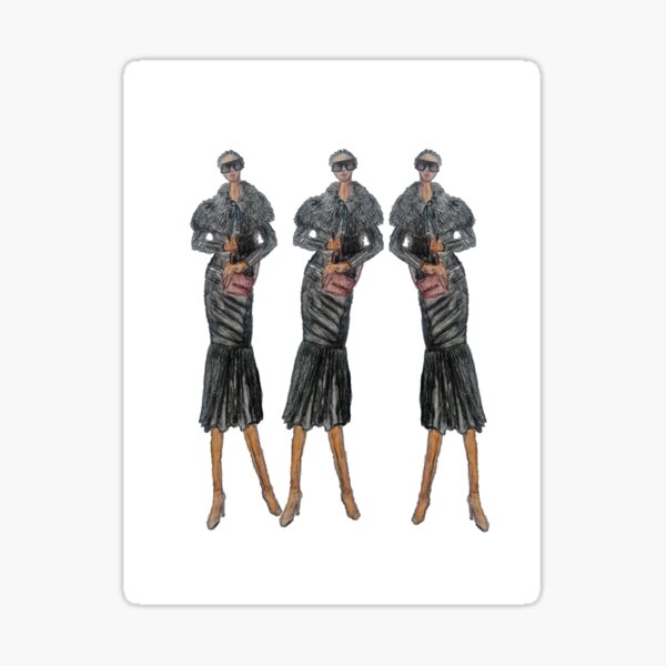 GLAM FASHIONISTA SKETCH Sticker