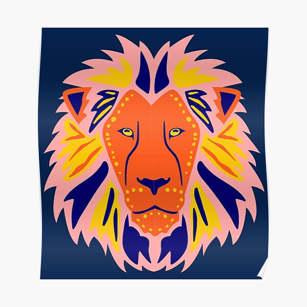 Angry Lion Face Poster