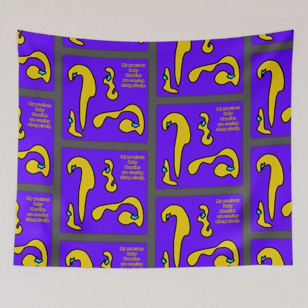 Item preview, Precious Baby Noodles - Vibrant Blue Background designed and sold by Squeenal461.