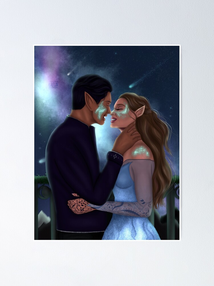 Feyre And Rhys At Starfall Poster For Sale By Caitlindrewthis Redbubble