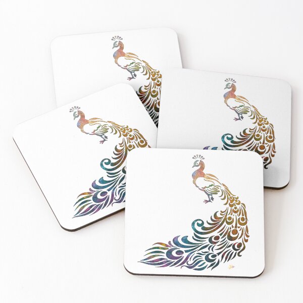Item preview, Peacock on White Background designed and sold by Anas Arts.