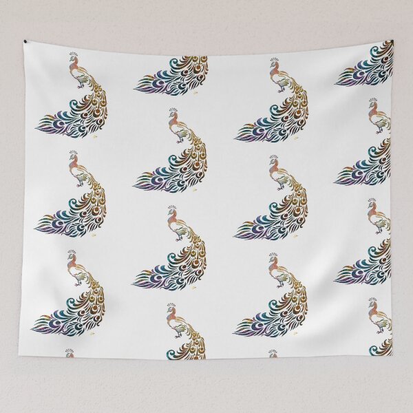 Item preview, Peacock on White Background designed and sold by Anas Arts.