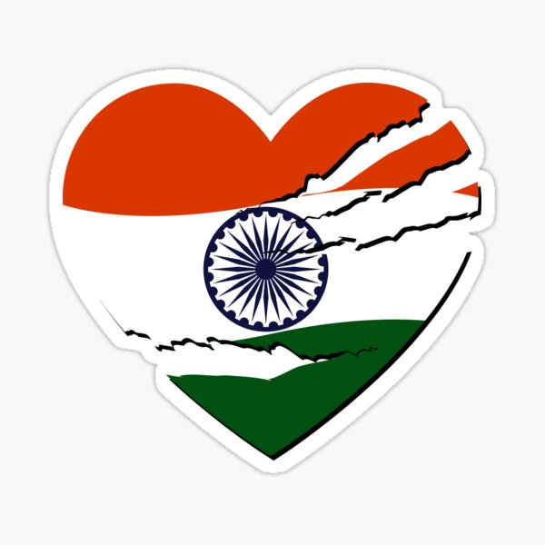 Indian Flag Heart Stickers for Sale | Redbubble