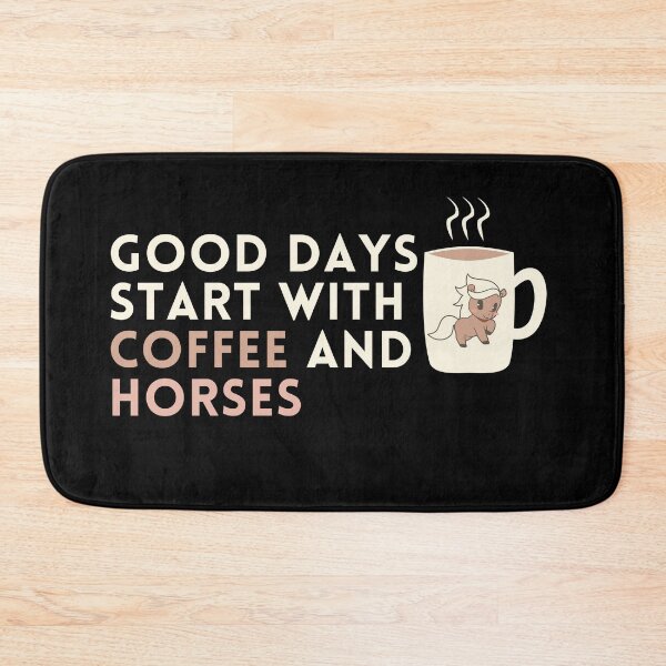 Item preview, Good days start with coffee and horses (white) designed and sold by Yviemakes.