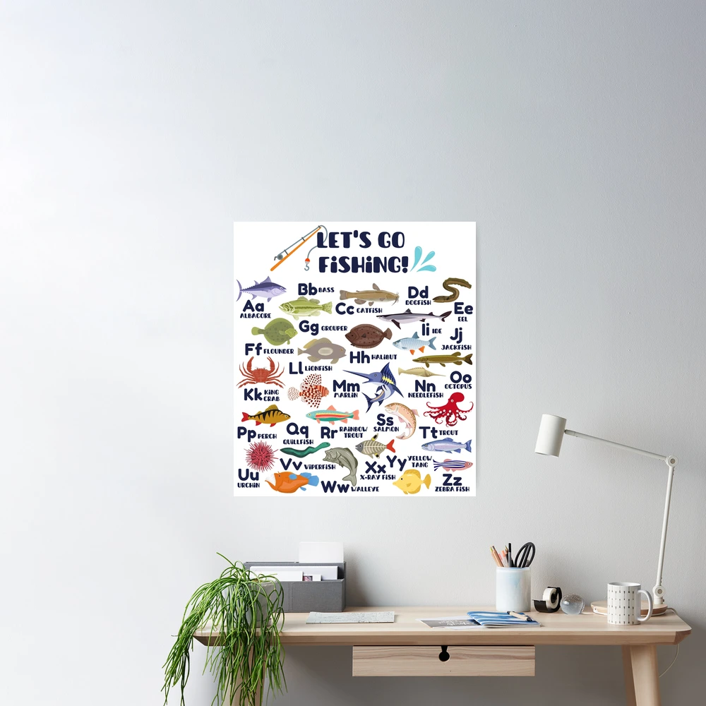 Let's Go Fishing Fish Alphabet, Fish A-Z, Fishing ABC, Outdoorsman Fishing  Alphabet, Fishing Lover Mouse Pad for Sale by BeckySageLife