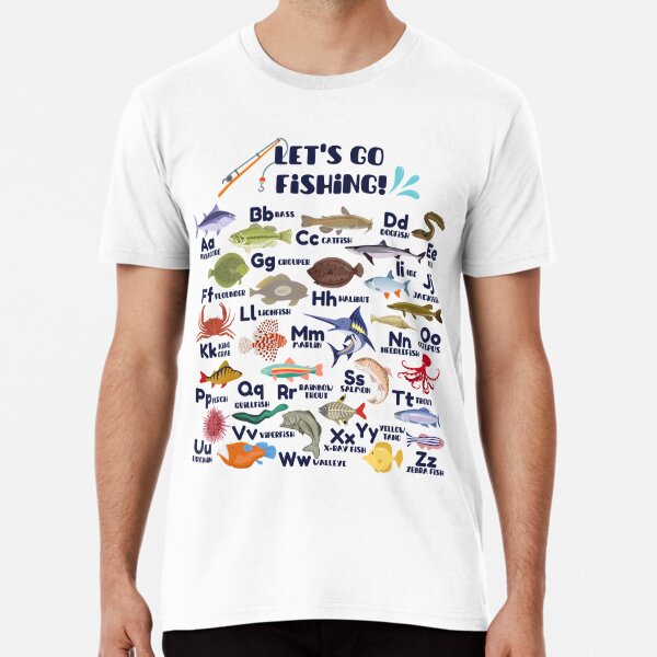 Let's Go Fishing Fish Alphabet Shirt for Kids, Kids Fishing ABC Shirt,  Father's Day Fishing Shirt for Kids, Fishing Lover Tee for Kids 