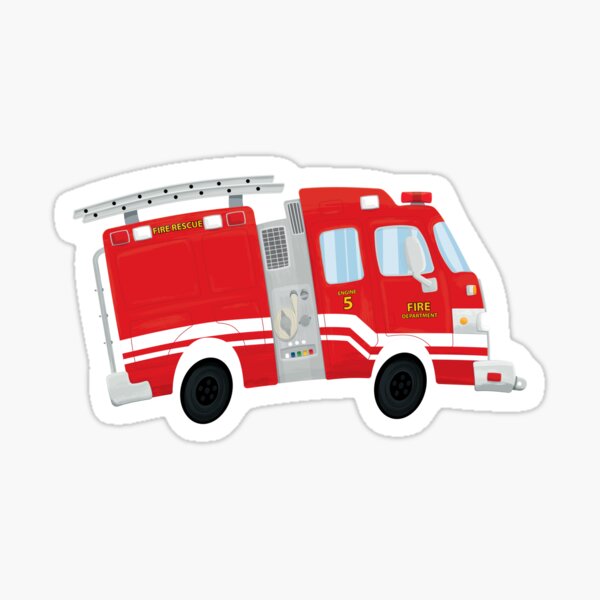 Artikel-Vorschau von Süßes rotes Feuerwehrauto Sticker, designt und verkauft von NPolandDesigns.