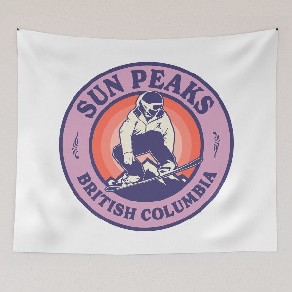 Item preview, Sun Peaks BC Snowboard Retro Badge designed and sold by modeoftravel.