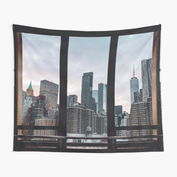 Artikel-Vorschau von New York City-Fenster | Bunte Manhattan-Skyline, designt und verkauft von anthonylonder.