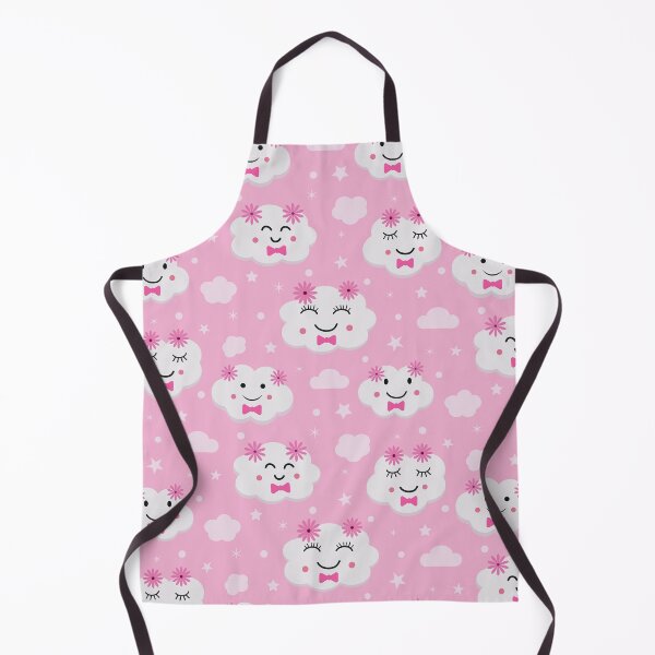Item preview, Happy kawaii pink  clouds pattern with flowers and stars  designed and sold by Yasminepatterns .