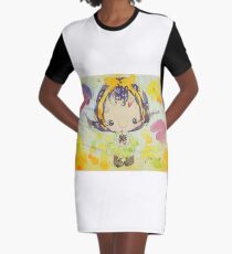 Fen's Art World Yellow & Purple Graphic T-Shirt Dress