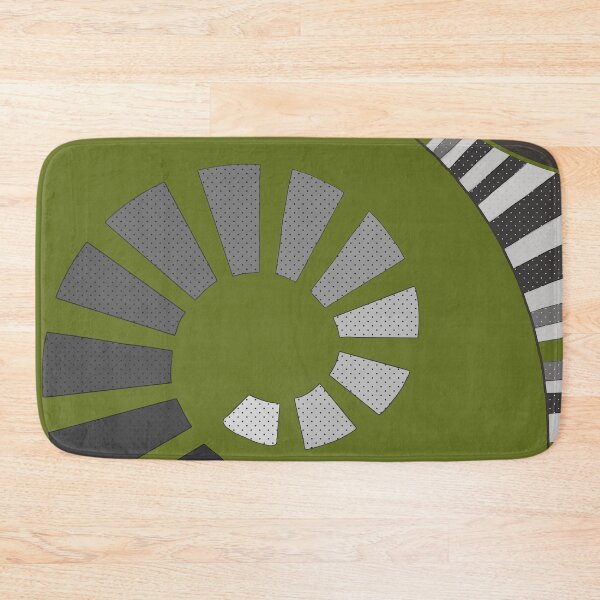 Item preview, Abstract, geometric, spiral, stripes, polka dots, light and dark grey, olive green designed and sold by Svitac.