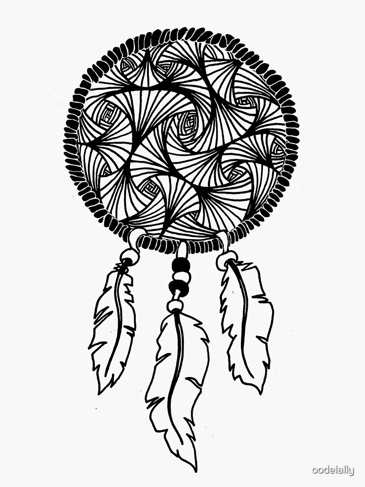 Thumbnail 3 of 3, Sticker, Dreamcatcher Mandala designed and sold by oodelally.