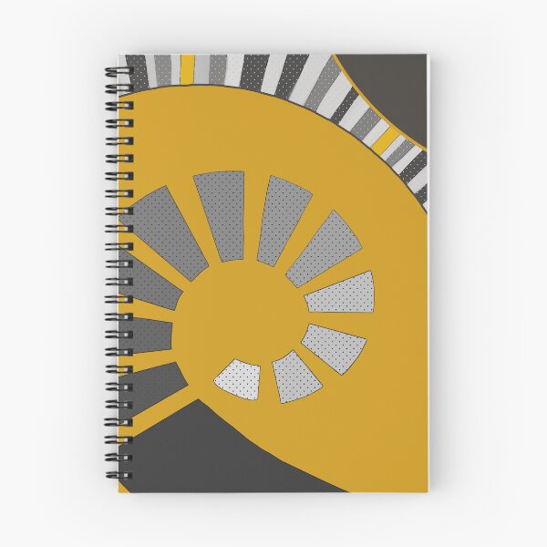 Item preview, Abstract, geometric, spiral, stripes, polka dots, light and dark grey, yellow designed and sold by Svitac.