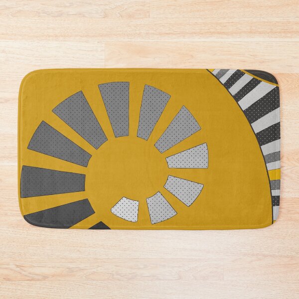Item preview, Abstract, geometric, spiral, stripes, polka dots, light and dark grey, yellow designed and sold by Svitac.