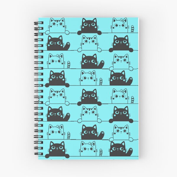 Item preview, Cute Black And White Cats Looking Over Ledges Seamless Pattern blue version designed and sold by Cora Gregory.