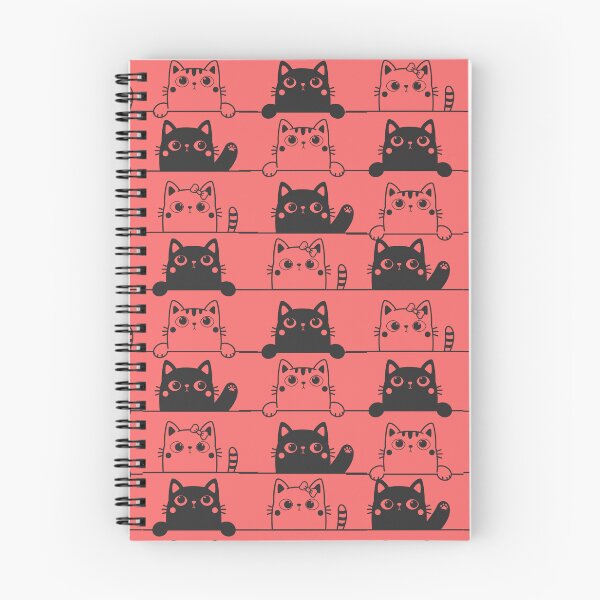 Item preview, Cute Black And White Cats Looking Over Ledges Seamless Pattern red version designed and sold by Cora Gregory.