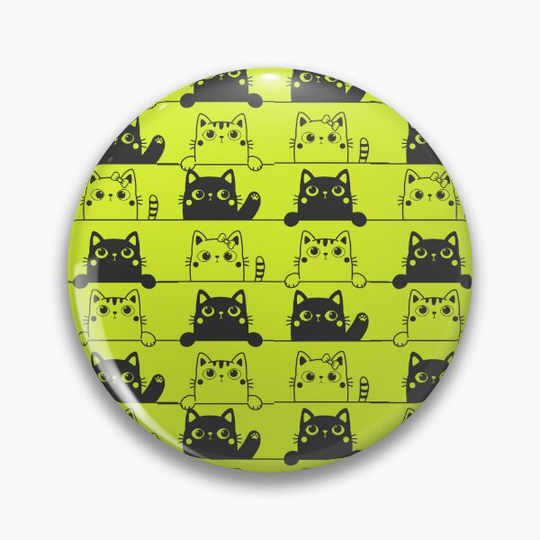 Item preview, Cute Black And White Cats Looking Over Ledges Seamless Pattern yellow version designed and sold by Cora Gregory.