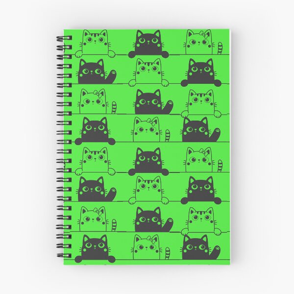 Item preview, Cute Black And White Cats Looking Over Ledges Seamless Pattern green version designed and sold by Cora Gregory.
