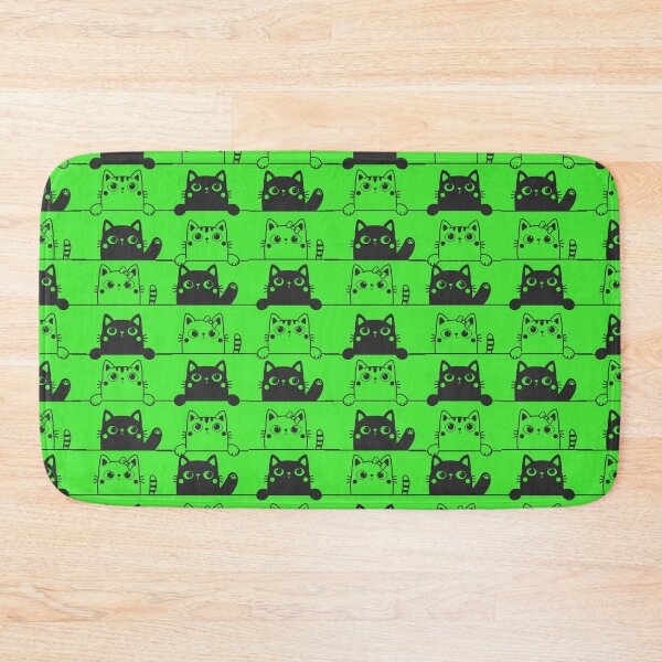 Item preview, Cute Black And White Cats Looking Over Ledges Seamless Pattern green version designed and sold by Cora Gregory.