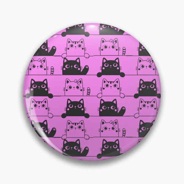 Item preview, Cute Black And White Cats Looking Over Ledges Seamless Pattern pink version designed and sold by Cora Gregory.