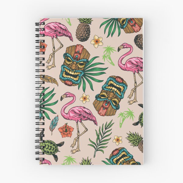 Item preview, Hawaiian Tikki Mask And Flamingos designed and sold by Vector Scout Lab.