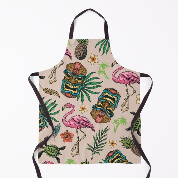 Item preview, Hawaiian Tikki Mask And Flamingos designed and sold by Vector Scout Lab.