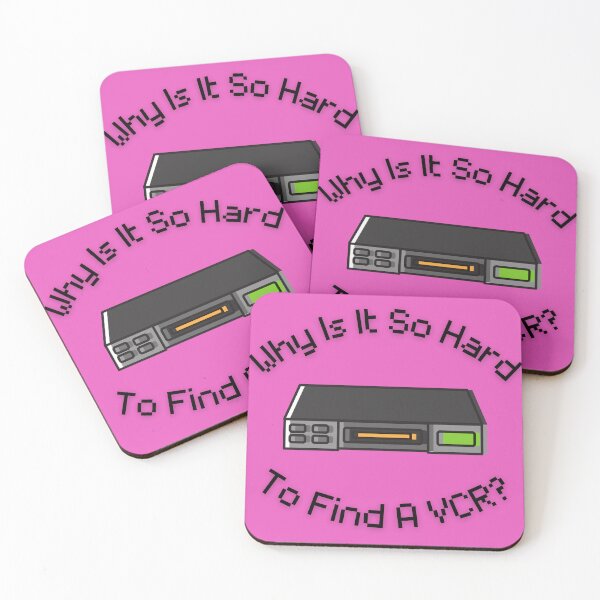 Item preview, Why Is It So Hard To Find A VCR? Retro Design pink version designed and sold by Cora Gregory.