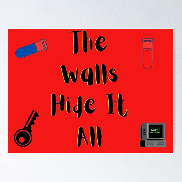 Item preview, The Walls Hide It All yellow and red (red Version) designed and sold by Cora Gregory.