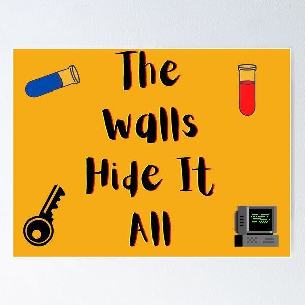Item preview, The Walls Hide It All yellow and red (orange version) designed and sold by Cora Gregory.