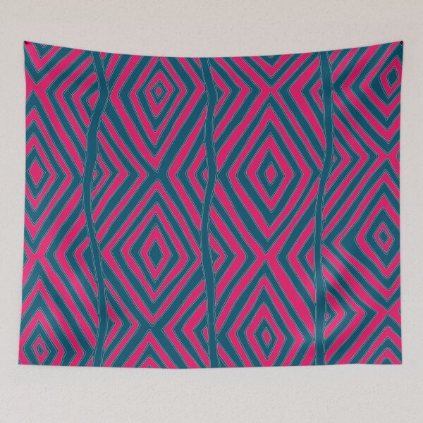 Item preview, Aboriginal art - Diamond pattern (Pink and Storm Blue) designed and sold by Black-Arts.