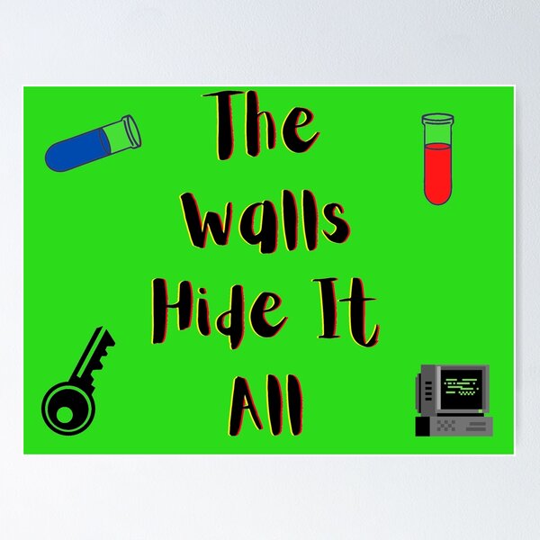 Item preview, The Walls Hide It All yellow and red (green version) designed and sold by Cora Gregory.
