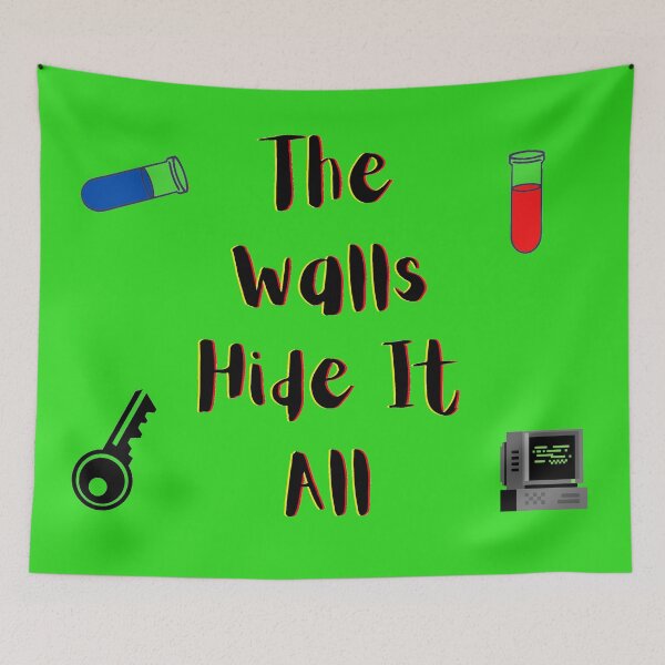 Item preview, The Walls Hide It All yellow and red (green version) designed and sold by Cora Gregory.
