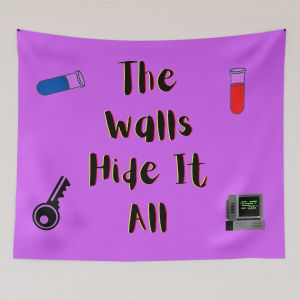 Item preview, The Walls Hide It All yellow and red (purple version) designed and sold by Cora Gregory.